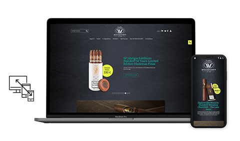 Wolsdorff Tobacco Website auf dem Desktop